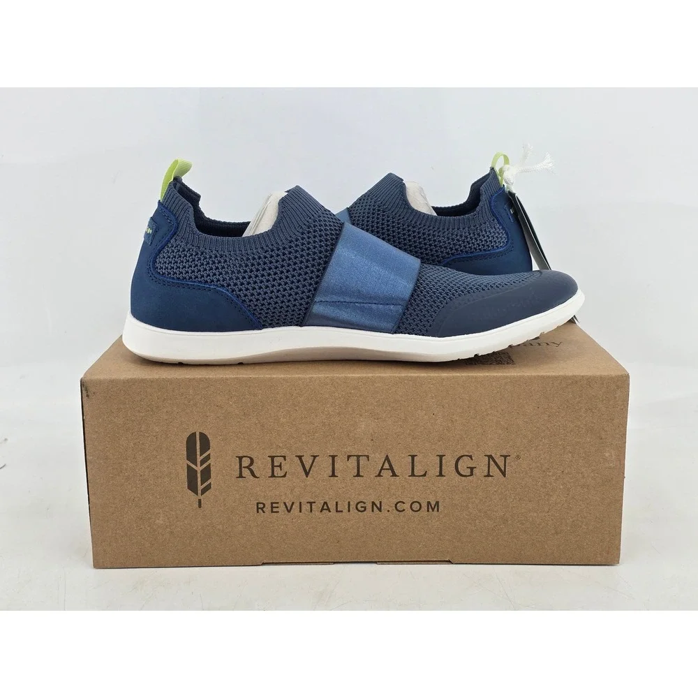 Revitalign Bristol Sneaker Women 9B Marine Blue Slip On Orthotic - New